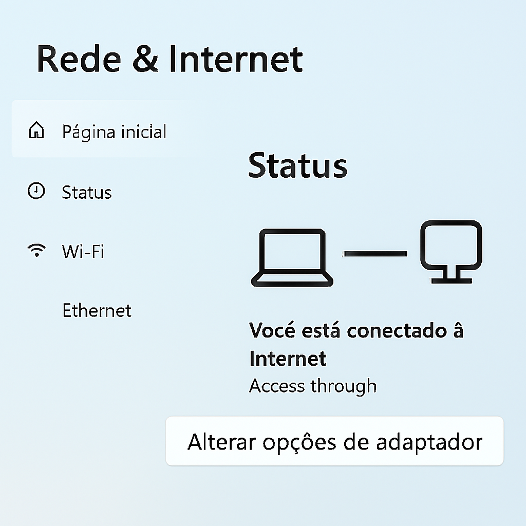 Alterar opções de adaptador